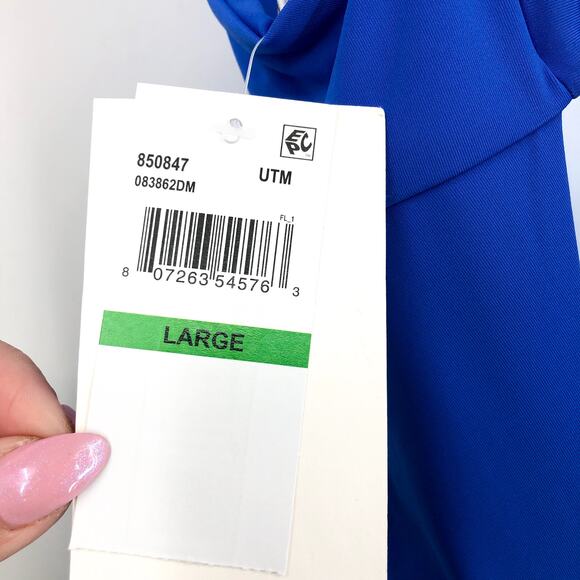 BECCA Womens Erin One Piece Swimsuit Large Ultramarine Blue VWire Open Back NWT - Picture 8 of 11